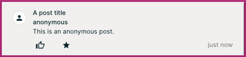 anonymous post summary card view.